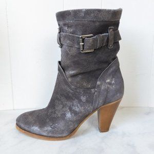 Geox Respira Shiny Suede Leather Booties Size 40